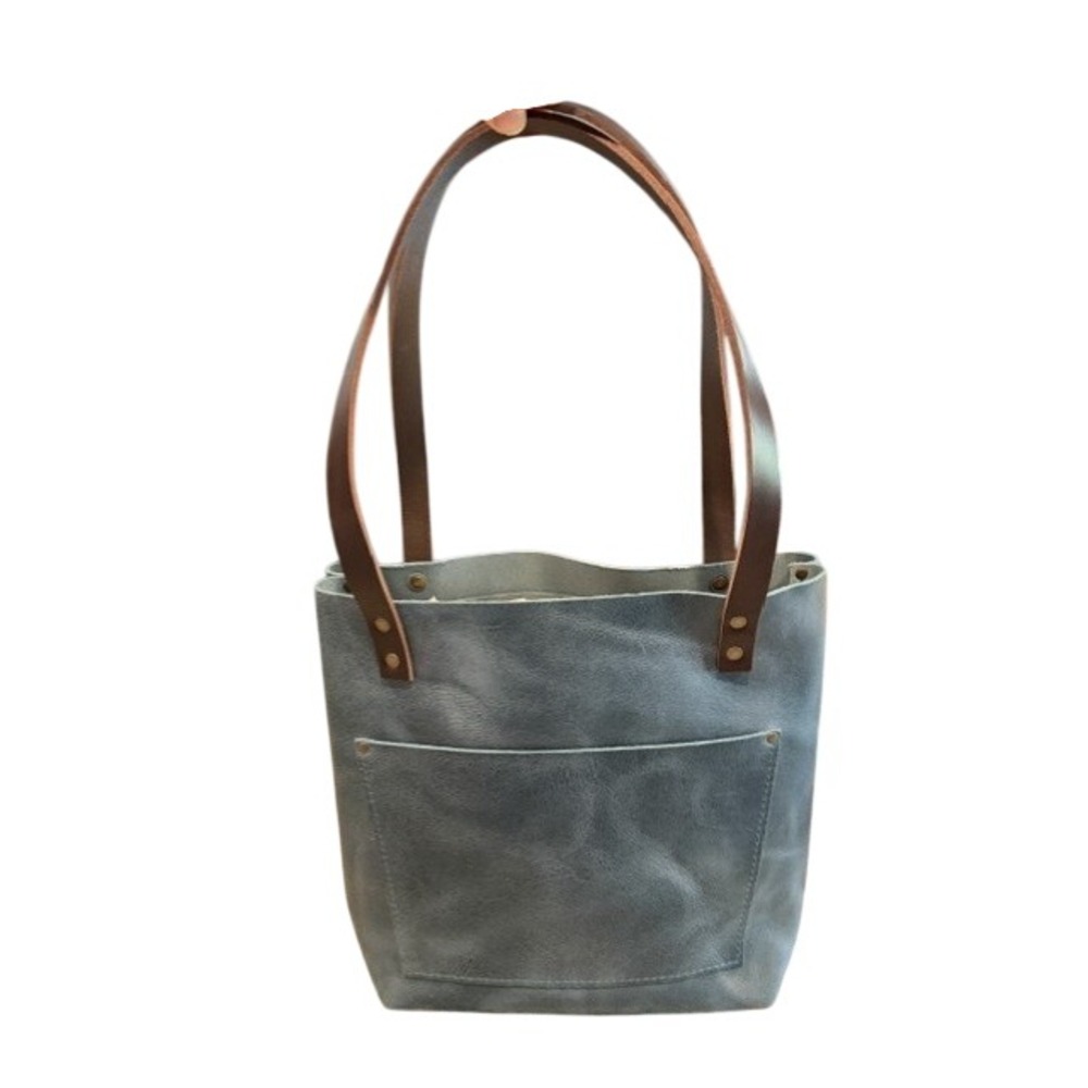 Portland Leather Goods Small Classic Tote Cowboy Jeans Unicorn Color Bag New